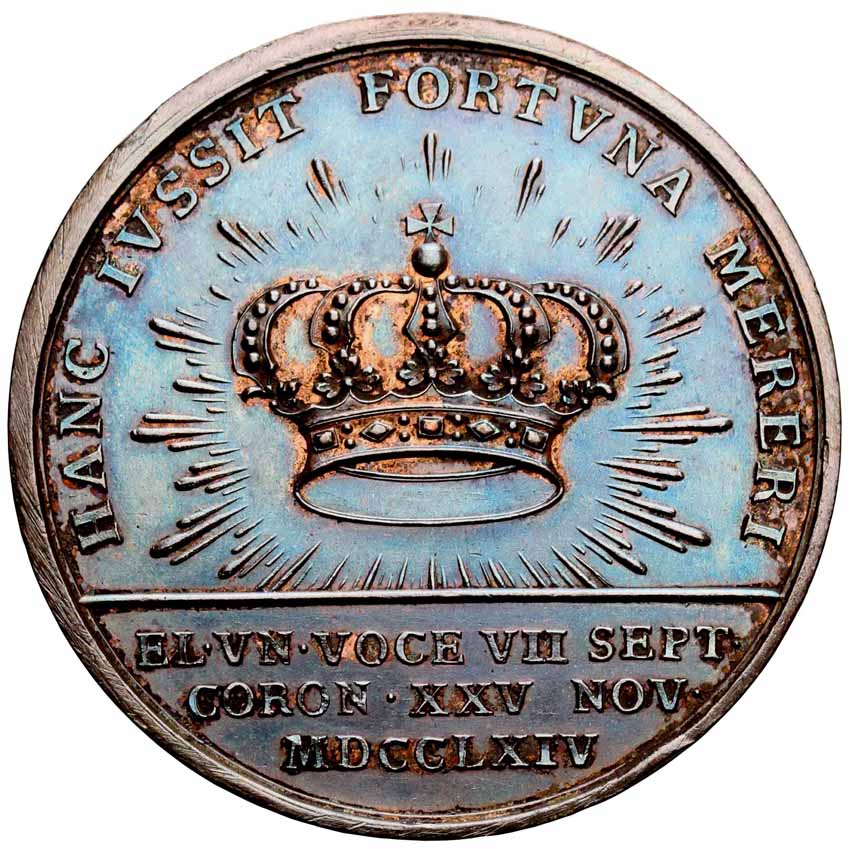 Stanisław August Poniatowski. Medal koronacyjny 1764, Londyn, brąz